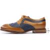 imageMona flying Leather Flat Oxfords for Women Lace up Brogue Wingtips for LadiesBrown Blue