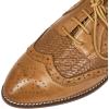 imageMona flying Leather Flat Oxfords for Women Lace up Brogue Wingtips for LadiesPale Brown
