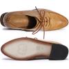 imageMona flying Womens Comfortable Dress Oxfords Derby Laceup Leather Shoes for LadiesBrown