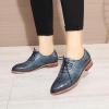 imageMona flying Womens Comfortable Saddle Oxfords Brogue Laceup Leather Shoes for LadiesBlue
