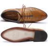 imageMona flying Womens Comfortable Saddle Oxfords Brogue Laceup Leather Shoes for LadiesBrown Blue