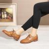 imageMona flying Womens Comfortable Saddle Oxfords Brogue Laceup Leather Shoes for LadiesBrown Blue