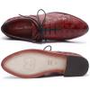 imageMona flying Womens Comfortable Saddle Oxfords Brogue Laceup Leather Shoes for LadiesRed