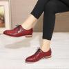 imageMona flying Womens Comfortable Saddle Oxfords Brogue Laceup Leather Shoes for LadiesRed