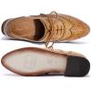 imageMona flying Womens Comfortable Wingtip Oxfords Brogue Saddle Laceup Leather Shoes for LadiesBrown