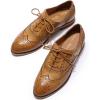 imageMona flying Womens Comfortable Wingtip Oxfords Brogue Saddle Laceup Leather Shoes for LadiesBrown