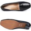 imageMona flying Womens Leather 7 cm Chunky Heel Loafers Pumps Square Toe High Heel Office Work Dress Shoes for LadiesBlack