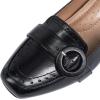 imageMona flying Womens Leather 7 cm Chunky Heel Loafers Pumps Square Toe High Heel Office Work Dress Shoes for LadiesPure Black