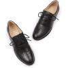 imageMona flying Womens Leather Oxfords Brogue Wingtips Lace up Flat Office Work Shoes for LadiesBlack