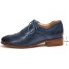 imageMona flying Womens Leather Oxfords Brogue Wingtips Lace up Flat Office Work Shoes for LadiesBlack Blue