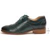 imageMona flying Womens Leather Oxfords Brogue Wingtips Lace up Flat Office Work Shoes for LadiesBlackGreen