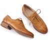 imageMona flying Womens Leather Oxfords Brogue Wingtips Lace up Flat Office Work Shoes for LadiesBrown