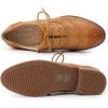 imageMona flying Womens Leather Oxfords Brogue Wingtips Lace up Flat Office Work Shoes for LadiesBrown