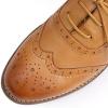 imageMona flying Womens Leather Oxfords Brogue Wingtips Lace up Flat Office Work Shoes for LadiesBrown