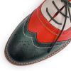 imageMona flying Womens Leather Oxfords Brogue Wingtips Lace up Flat Office Work Shoes for LadiesDark Greenredoffwhite