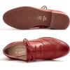 imageMona flying Womens Leather Oxfords Brogue Wingtips Lace up Flat Office Work Shoes for LadiesJujube Red