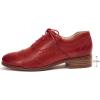 imageMona flying Womens Leather Oxfords Brogue Wingtips Lace up Flat Office Work Shoes for LadiesJujube Red