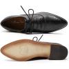 imageMona flying Womens Leather Perforated Laceup Oxfords Brogue Derby Shoes for LadiesBlack