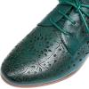 imageMona flying Womens Leather Perforated Laceup Oxfords Brogue Derby Shoes for LadiesBlackish Green