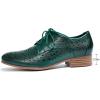 imageMona flying Womens Leather Perforated Laceup Oxfords Brogue Derby Shoes for LadiesBlackish Green