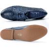 imageMona flying Womens Leather Perforated Laceup Oxfords Brogue Derby Shoes for LadiesBlue