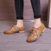 imageMona flying Womens Leather Perforated Laceup Oxfords Brogue Derby Shoes for LadiesBrown
