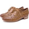 imageMona flying Womens Leather Perforated Laceup Oxfords Brogue Derby Shoes for LadiesBrown