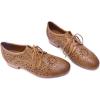 imageMona flying Womens Leather Perforated Laceup Oxfords Brogue Derby Shoes for LadiesBrown