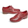 imageMona flying Womens Leather Perforated Laceup Oxfords Brogue Derby Shoes for LadiesDeep Red