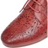 imageMona flying Womens Leather Perforated Laceup Oxfords Brogue Derby Shoes for LadiesDeep Red