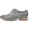 imageMona flying Womens Leather Perforated Laceup Oxfords Brogue Derby Shoes for LadiesGrey