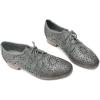imageMona flying Womens Leather Perforated Laceup Oxfords Brogue Derby Shoes for LadiesGrey