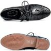 imageMona flying Womens Leather Perforated Laceup Oxfords Brogue Derby Shoes for LadiesPure Black