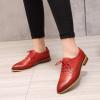 imageMona flying Womens Leather Perforated Laceup Oxfords Brogue Derby Shoes for LadiesRed