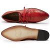 imageMona flying Womens Leather Perforated Laceup Oxfords Brogue Derby Shoes for LadiesRed