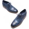 imageMona flying Womens Leather Perforated Laceup Oxfords Brogue Wingtip Derby Shoes for LadiesBlue