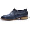 imageMona flying Womens Leather Perforated Laceup Oxfords Brogue Wingtip Derby Shoes for LadiesBlue
