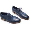 imageMona flying Womens Leather Perforated Laceup Oxfords Brogue Wingtip Derby Shoes for LadiesBlue