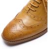 imageMona flying Womens Leather Perforated Laceup Oxfords Brogue Wingtip Derby Shoes for LadiesBrown