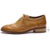 imageMona flying Womens Leather Perforated Laceup Oxfords Brogue Wingtip Derby Shoes for LadiesBrown
