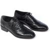 imageMona flying Womens Leather Perforated Laceup Oxfords Brogue Wingtip Derby Shoes for LadiesDark Black