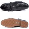 imageMona flying Womens Leather Perforated Laceup Oxfords Brogue Wingtip Derby Shoes for LadiesDark Black