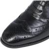 imageMona flying Womens Leather Perforated Laceup Oxfords Brogue Wingtip Derby Shoes for LadiesDark Black