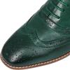 imageMona flying Womens Leather Perforated Laceup Oxfords Brogue Wingtip Derby Shoes for LadiesDark Green