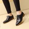 imageMona flying Womens Pointed Toe Leather Oxfords Brogue Stylish Lace up Leather Shoes for WorkBlack