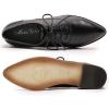 imageMona flying Womens Pointed Toe Leather Oxfords Brogue Stylish Lace up Leather Shoes for WorkBlack