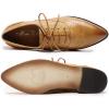 imageMona flying Womens Pointed Toe Leather Oxfords Brogue Stylish Lace up Leather Shoes for WorkBrown