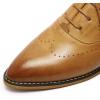 imageMona flying Womens Pointed Toe Leather Oxfords Brogue Stylish Lace up Leather Shoes for WorkBrown