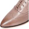 imageMona flying Womens Pointed Toe Leather Oxfords Brogue Stylish Lace up Leather Shoes for WorkCoffee