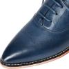imageMona flying Womens Pointed Toe Leather Oxfords Brogue Stylish Lace up Leather Shoes for WorkDark Blue